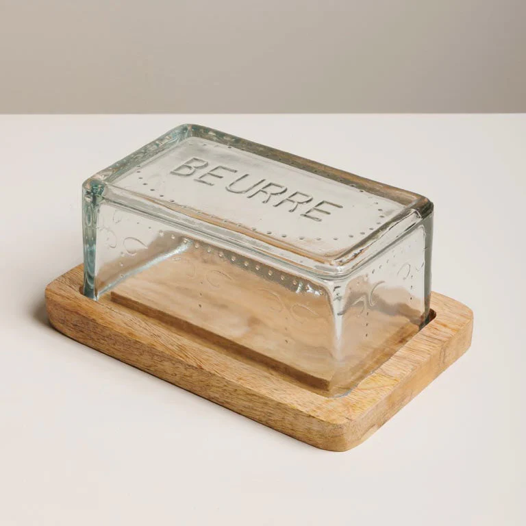 Glass Butter Dish 'Beurre'