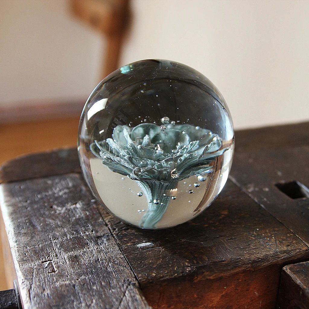 Green Flower Paperweight