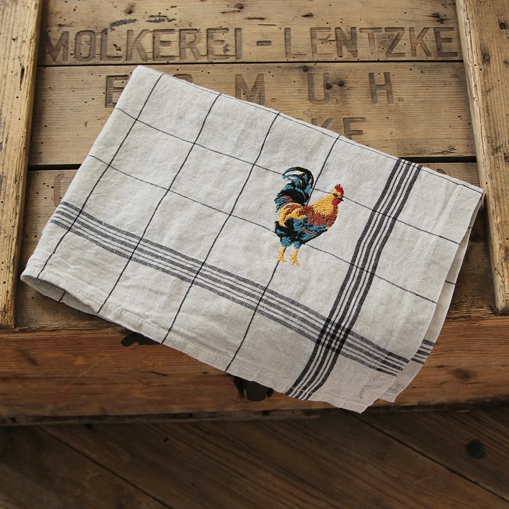 Linen Tea Towel Bistrot Coq