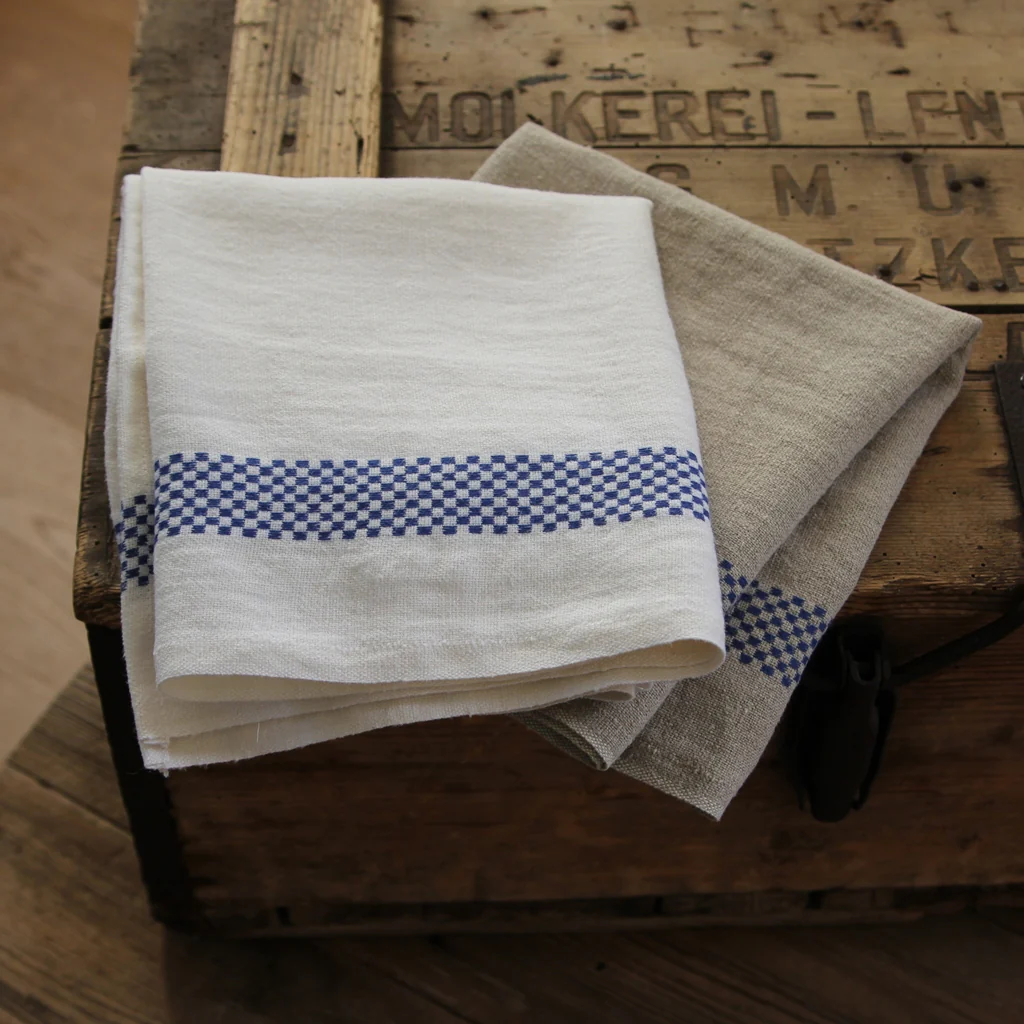 Linen Tea Towel Lustucru - naturel/bleu - Image 4