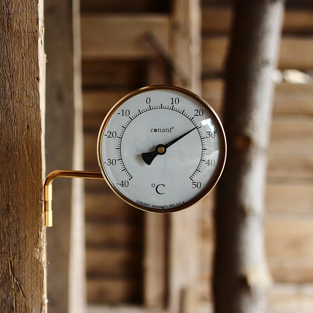 Round Thermometer Brass