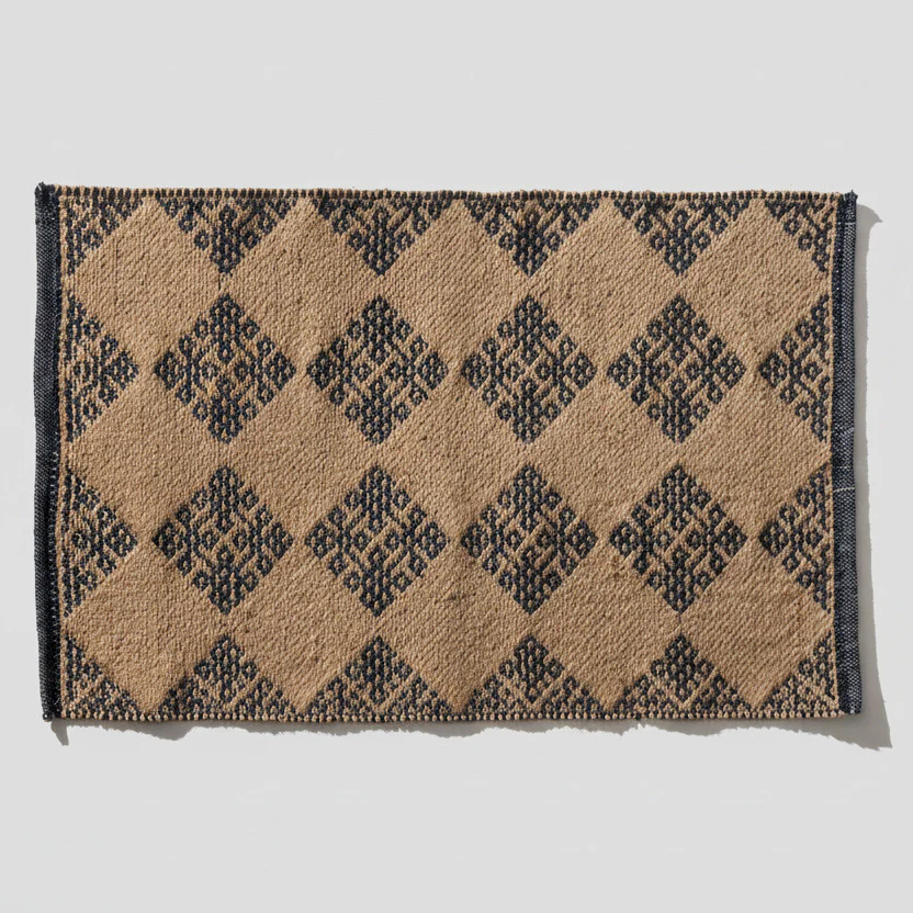 Tile Patterned Jute Mat