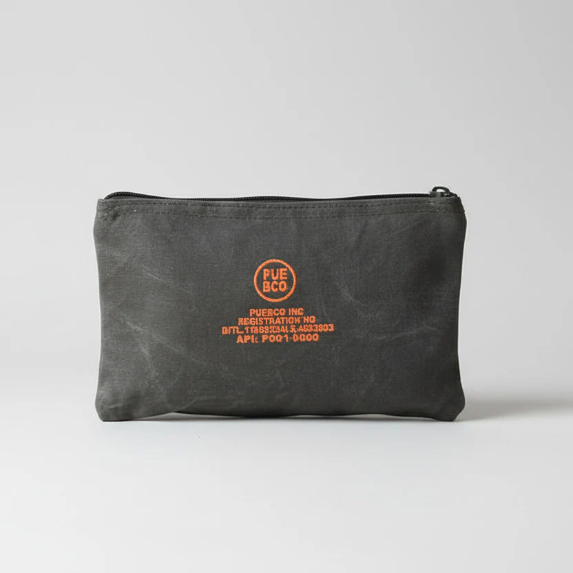 Vintage Tent Fabric Pouch - neon orange